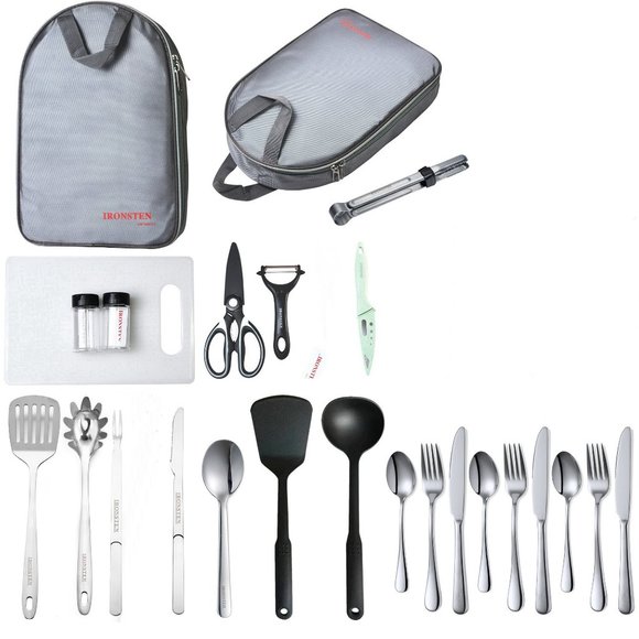 Camping Cooking Utensils Set Camp Kitchen Portable Kits -...